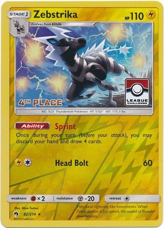 Zebstrika (82/214) (League Promo 4th Place) [Sun & Moon: Lost Thunder] - Waypoint Games CA