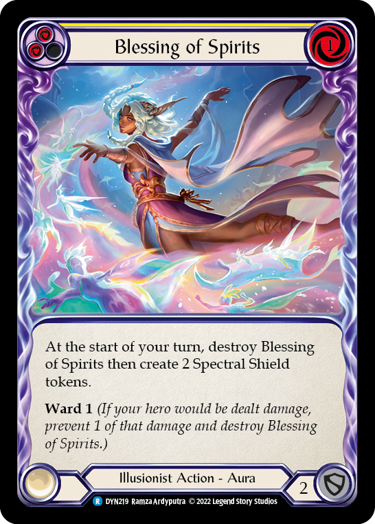 Blessing of Spirits (Yellow) [DYN219] (Dynasty)  Rainbow Foil - Waypoint Games CA