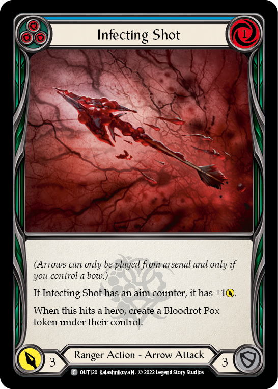 Infecting Shot (Blue) [OUT120] (Outsiders)  Rainbow Foil - Waypoint Games CA