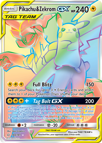 Pikachu & Zekrom GX (184/181) [Sun & Moon: Team Up] - Waypoint Games CA