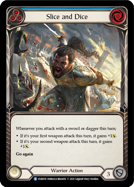 Slice and Dice (Blue) [EVR059] (Everfest)  1st Edition Rainbow Foil - Waypoint Games CA