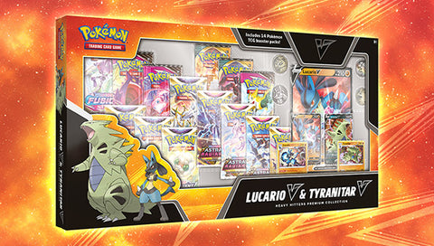 Pokemon TCG Heavy Hitters Premium Collection Lucario V & Tyranitar V Box