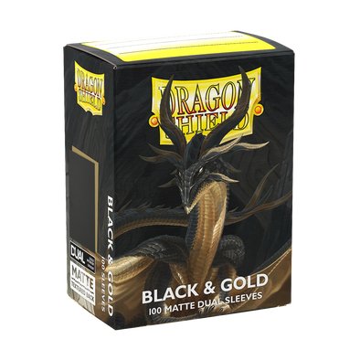 Dragon Shield Dual Matte Black Gold Sleeves 100ct