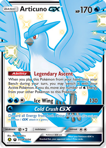 Articuno GX (SV54/SV94) [Sun & Moon: Hidden Fates - Shiny Vault] - Waypoint Games CA
