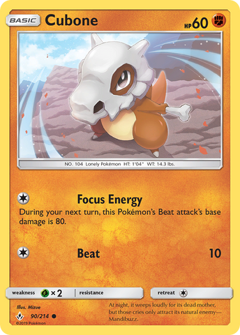 Cubone (90/214) [Sun & Moon: Unbroken Bonds] - Waypoint Games CA