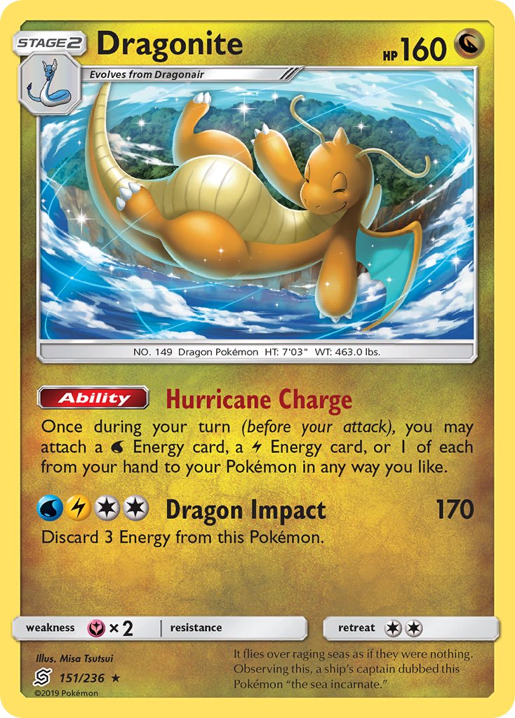 Dragonite (151/236) (Cracked Ice Holo) (Theme Deck Exclusives) [Sun & Moon: Unified Minds] - Waypoint Games CA