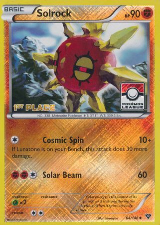Solrock (64/146) (1st Place League Challenge Promo) [XY: Base Set] - Waypoint Games CA
