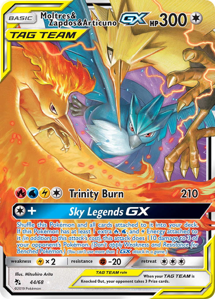 Moltres & Zapdos & Articuno GX (44/68) [Sun & Moon: Hidden Fates] - Waypoint Games CA