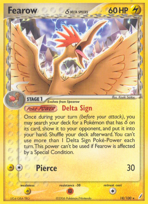 Fearow (18/100) (Delta Species) [EX: Crystal Guardians] - Waypoint Games CA