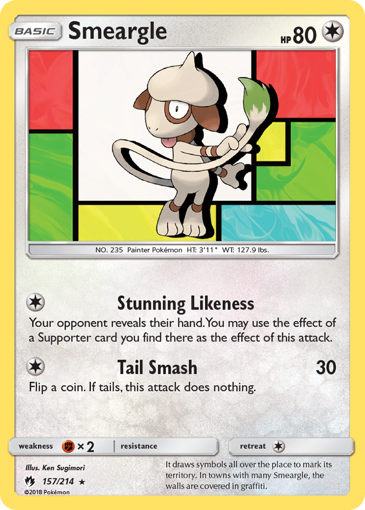 Smeargle (157/214) [Sun & Moon: Lost Thunder] - Waypoint Games CA