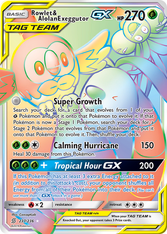 Rowlet & Alolan Exeggutor GX (237/236) [Sun & Moon: Unified Minds] - Waypoint Games CA
