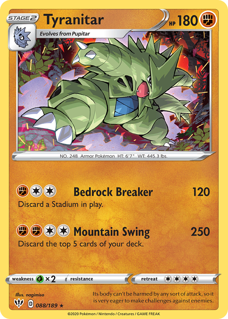 Tyranitar (088/189) [Sword & Shield: Darkness Ablaze] - Waypoint Games CA