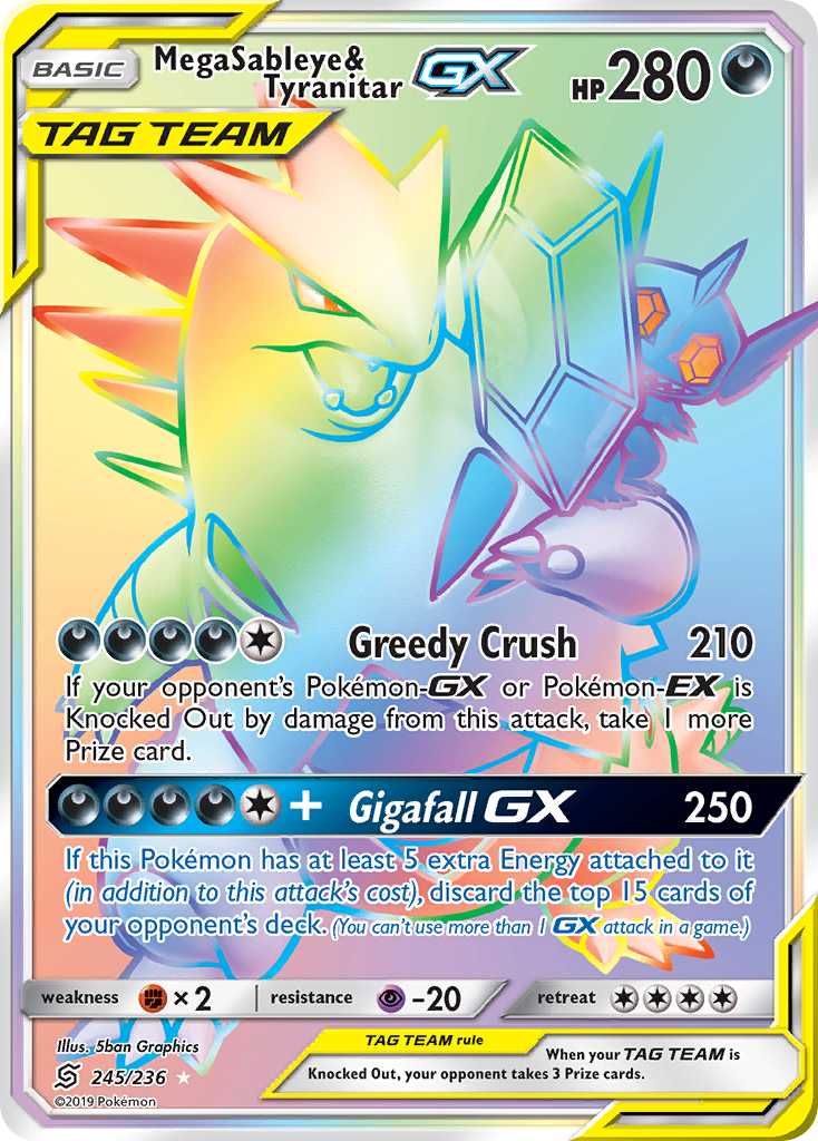 Mega Sableye & Tyranitar GX (245/236) [Sun & Moon: Unified Minds] - Waypoint Games CA
