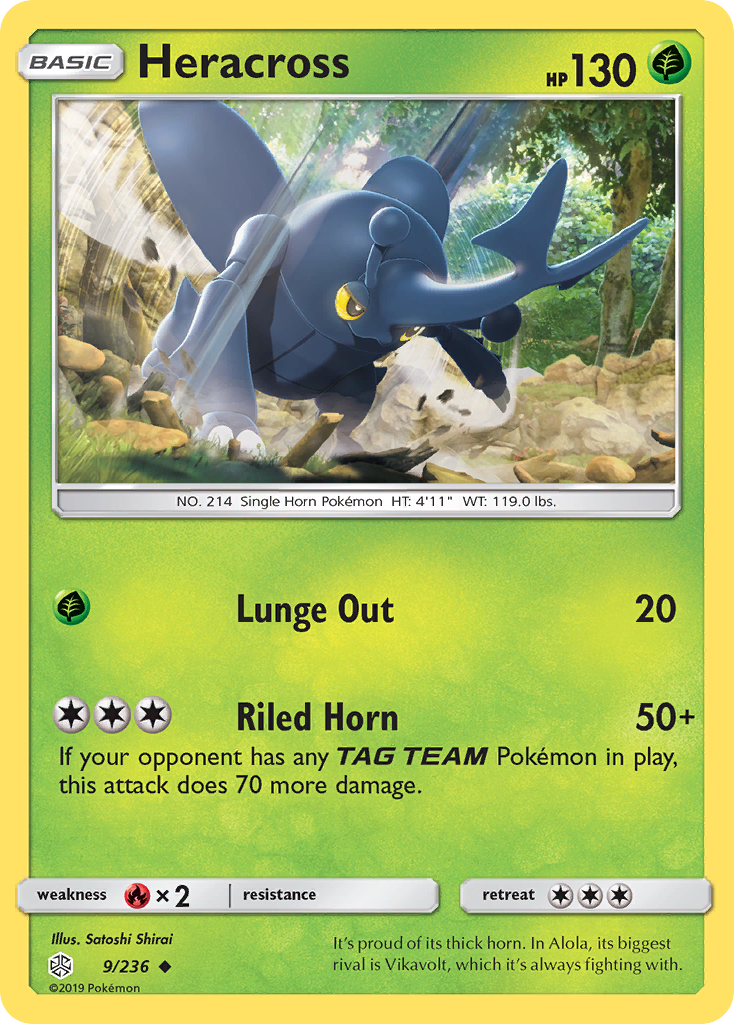 Heracross (9/236) [Sun & Moon: Cosmic Eclipse] - Waypoint Games CA