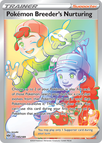 Pokemon Breeder's Nurturing (195/189) [Sword & Shield: Darkness Ablaze] - Waypoint Games CA