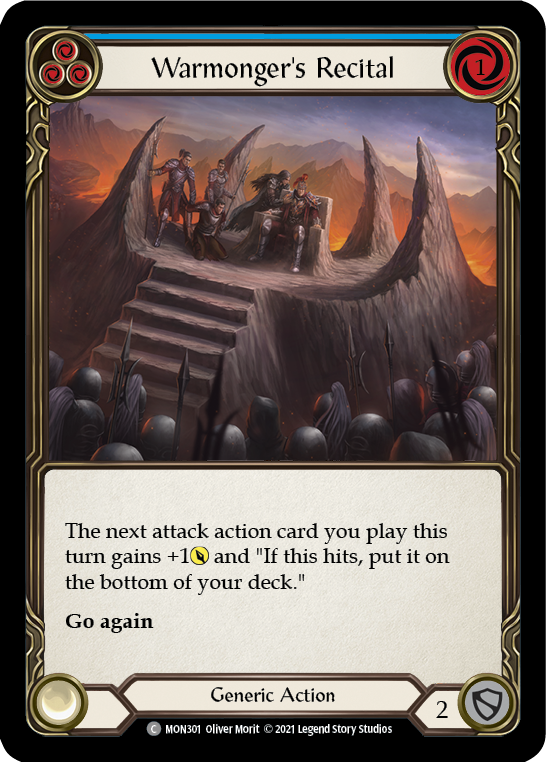 Warmonger's Recital (Blue) [MON301] (Monarch)  1st Edition Normal - Waypoint Games CA