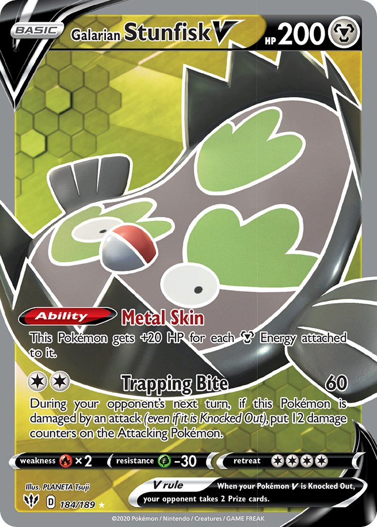 Galarian Stunfisk V (184/189) [Sword & Shield: Darkness Ablaze] - Waypoint Games CA