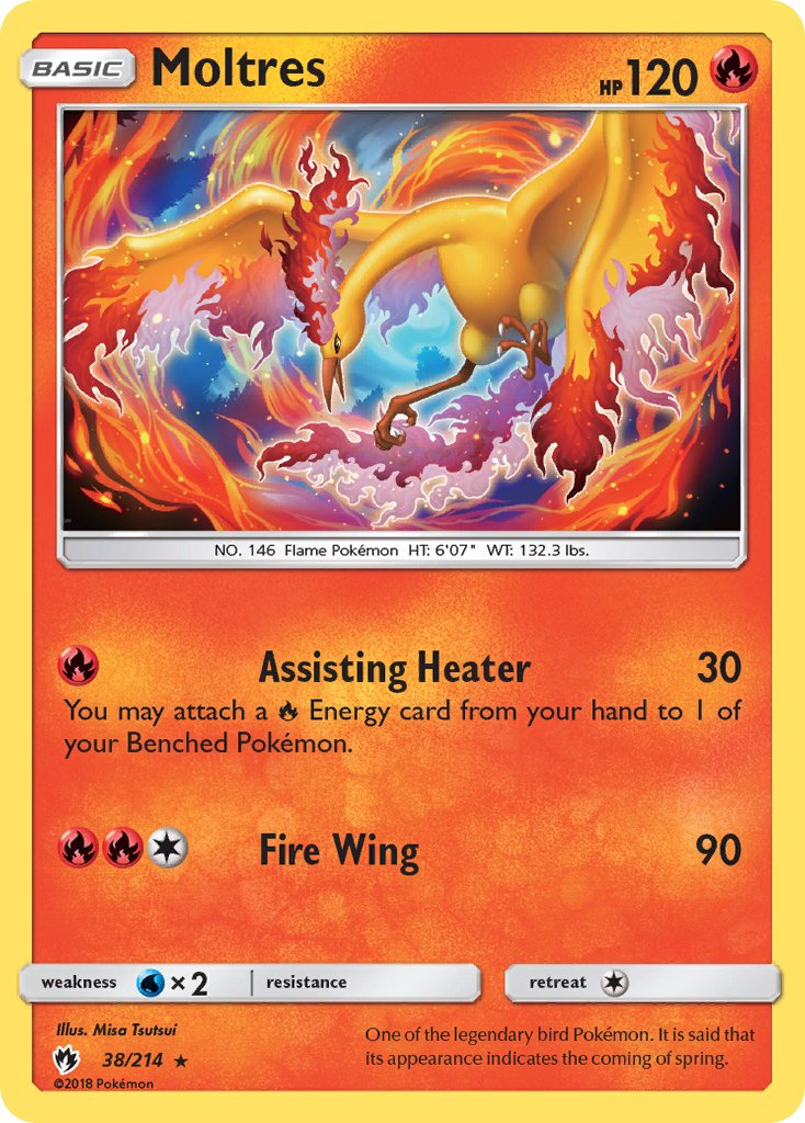 Moltres (38/214) (Let's Play, Eevee) Cracked Ice Holo) (Theme Deck Exclusive) [Sun & Moon: Lost Thunder] - Waypoint Games CA