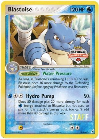 Blastoise (14/100) (National Championship Promo Staff) [EX: Crystal Guardians] - Waypoint Games CA