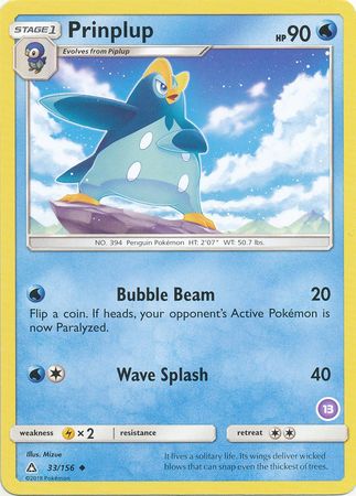 Prinplup (33/156) (Deck Exclusive #13) [Sun & Moon: Trainer Kit - Alolan Sandslash] - Waypoint Games CA