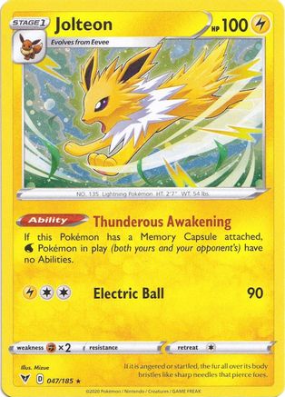 Jolteon (047/185) (Cosmos Holo) [Sword & Shield: Vivid Voltage] - Waypoint Games CA