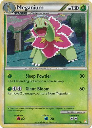 Meganium (26/123) (Cracked Ice Holo) [HeartGold & SoulSilver: Base Set] - Waypoint Games CA