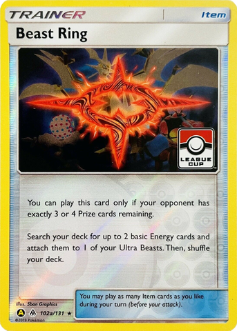 Beast Ring (102a/131) (League Promo) [Sun & Moon: Forbidden Light] - Waypoint Games CA