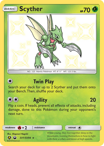 Scyther (SV1/SV94) [Sun & Moon: Hidden Fates - Shiny Vault] - Waypoint Games CA