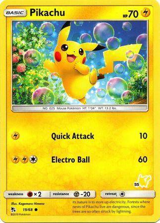 Pikachu (19/68) (Pikachu Stamp #55) [Battle Academy 2020] - Waypoint Games CA