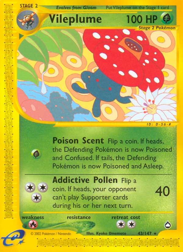 Vileplume (43/147) [Aquapolis] - Waypoint Games CA