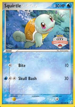 Squirtle (63/100) (City Championship Promo) [EX: Crystal Guardians] - Waypoint Games CA