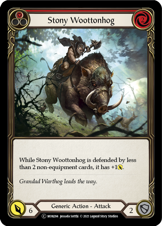 Stony Woottonhog (Red) [U-MON284-RF] (Monarch Unlimited)  Unlimited Rainbow Foil - Waypoint Games CA