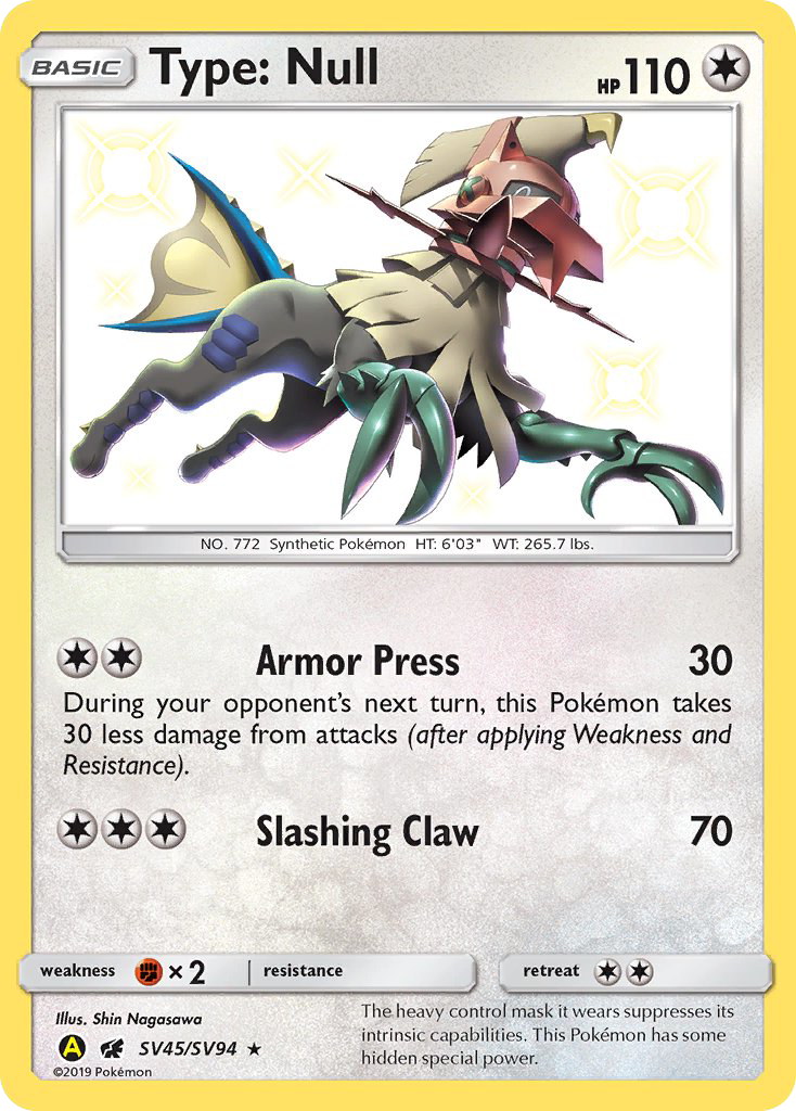 Type: Null (SV45/SV94) [Sun & Moon: Hidden Fates - Shiny Vault] - Waypoint Games CA
