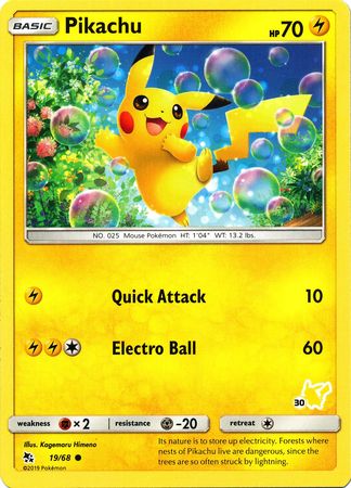 Pikachu (19/68) (Pikachu Stamp #30) [Battle Academy 2020] - Waypoint Games CA