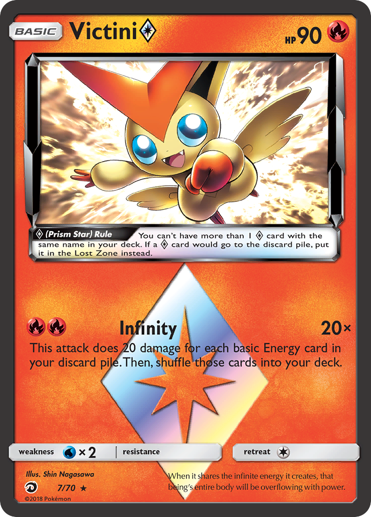 Victini (7/70) (Prism Star) [Sun & Moon: Dragon Majesty] - Waypoint Games CA