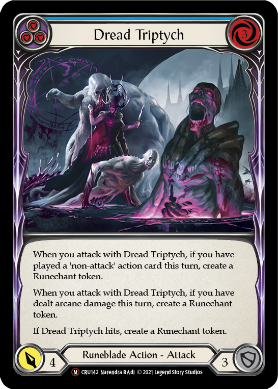 Dread Triptych [U-CRU142] (Crucible of War Unlimited)  Unlimited Rainbow Foil - Waypoint Games CA