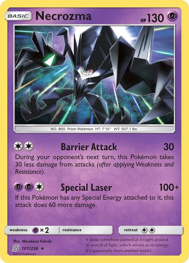 Necrozma (101/236) (Cracked Ice Holo) (Theme Deck Exclusive) [Sun & Moon: Unified Minds] - Waypoint Games CA
