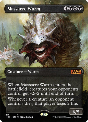 Massacre Wurm (Borderless Alternate Art) [Core Set 2021] - Waypoint Games CA