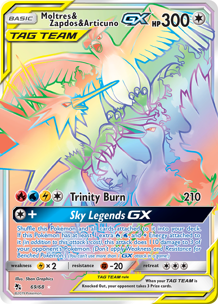 Moltres & Zapdos & Articuno GX (69/68) [Sun & Moon: Hidden Fates] - Waypoint Games CA