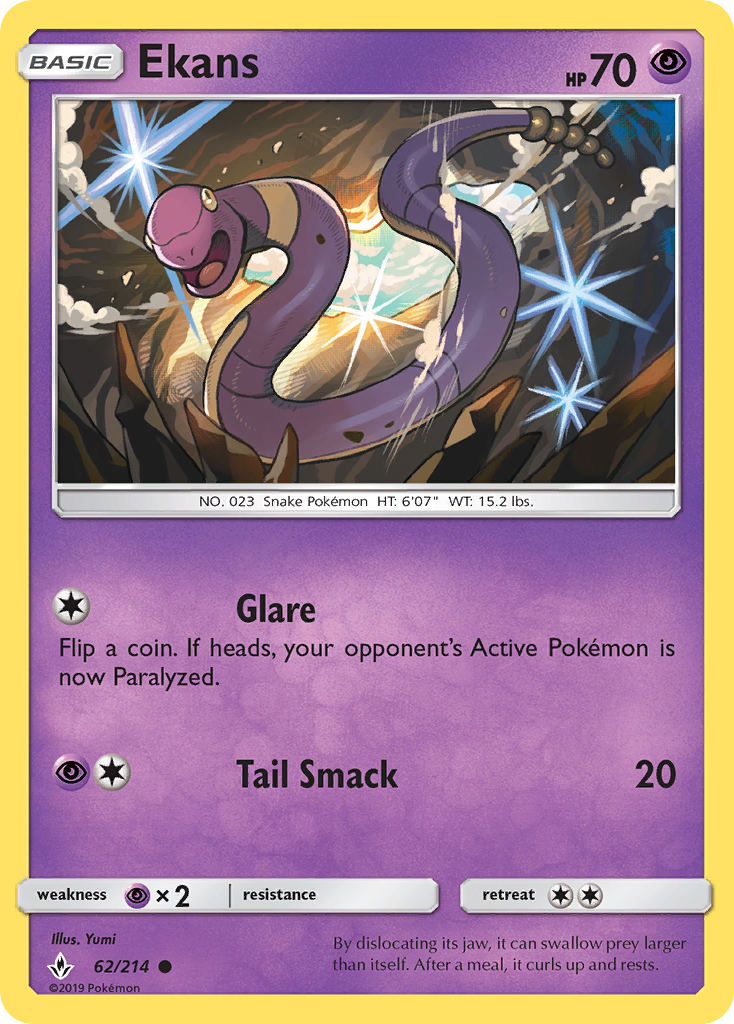 Ekans (62/214) [Sun & Moon: Unbroken Bonds] - Waypoint Games CA