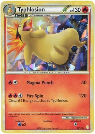 Typhlosion (32/123) (Cracked Ice Holo) [HeartGold & SoulSilver: Base Set] - Waypoint Games CA