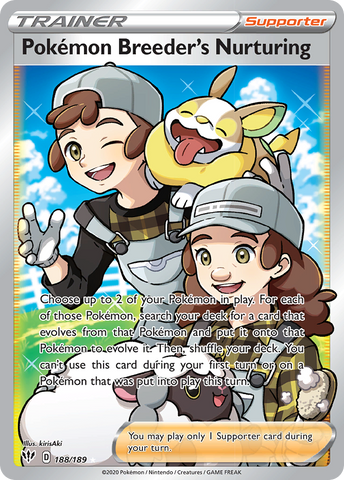 Pokemon Breeder's Nurturing (188/189) [Sword & Shield: Darkness Ablaze] - Waypoint Games CA