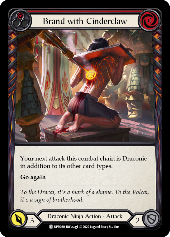 Brand with Cinderclaw (Red) [UPR060] (Uprising)  Rainbow Foil - Waypoint Games CA