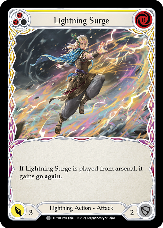 Lightning Surge (Yellow) [ELE190] (Tales of Aria)  1st Edition Rainbow Foil - Waypoint Games CA