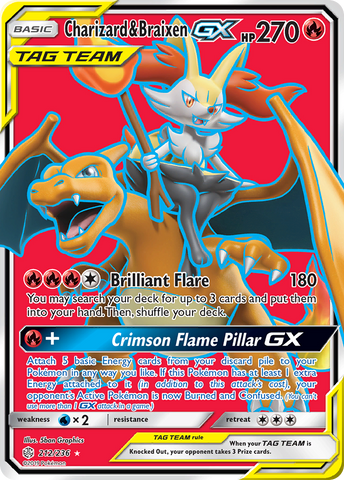 Charizard & Braixen GX (212/236) [Sun & Moon: Cosmic Eclipse] - Waypoint Games CA