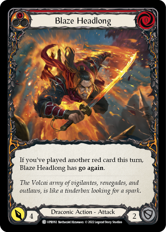 Blaze Headlong [UPR092] (Uprising)  Rainbow Foil - Waypoint Games CA