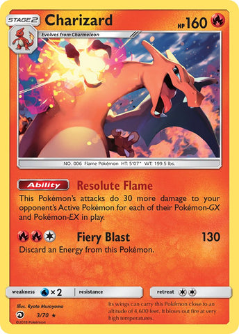 Charizard (3/70) (Let's Play, Eevee) (Theme Deck Exclusive) [Sun & Moon: Dragon Majesty] - Waypoint Games CA