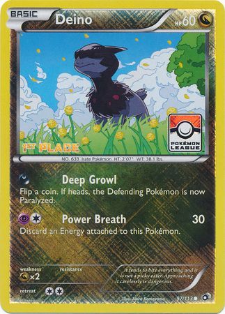 Deino (97/113) (League Promo 1st Place) [Black & White: Legendary Treasures] - Waypoint Games CA