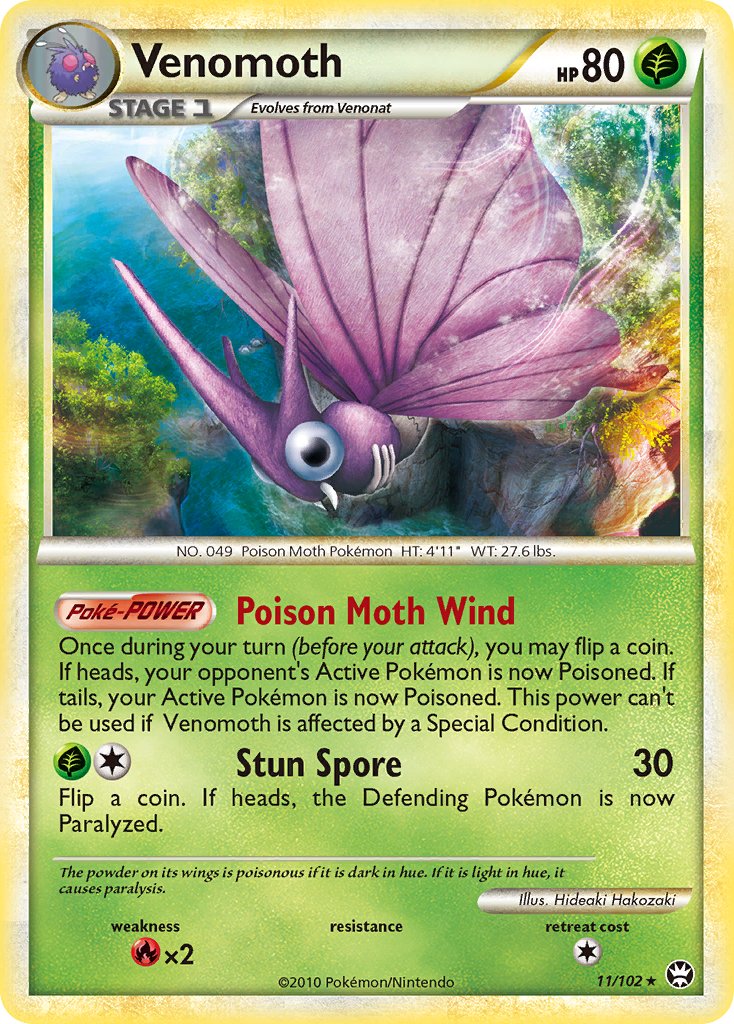 Venomoth (11/102) (Theme Deck Exclusive) [HeartGold & SoulSilver: Triumphant] - Waypoint Games CA