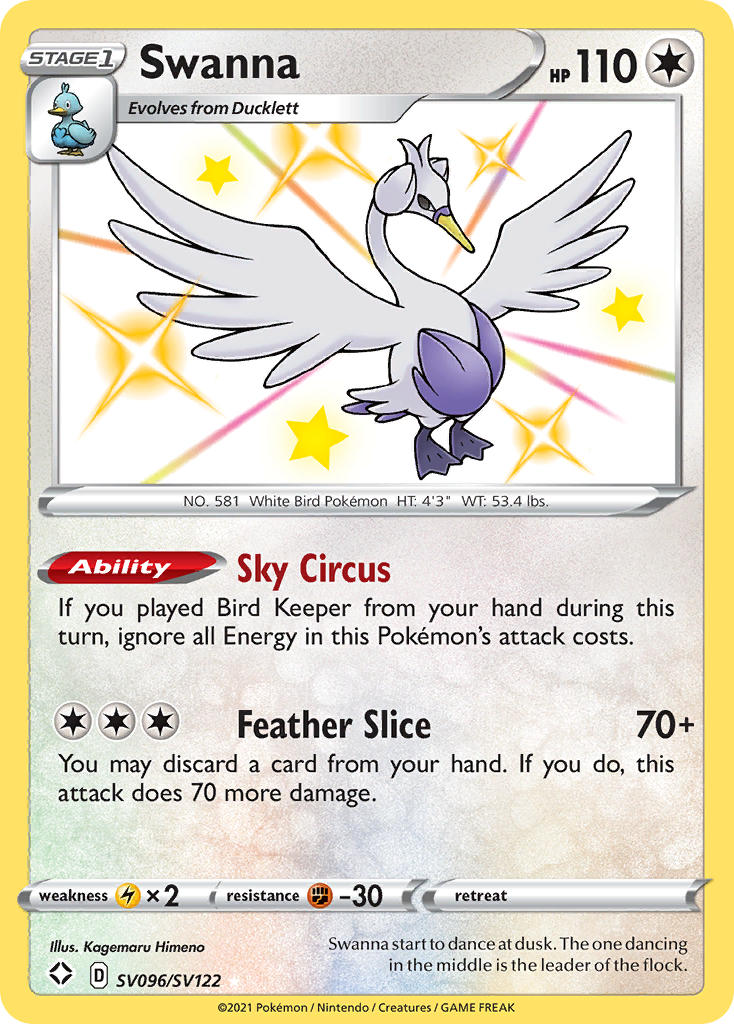 Swanna (SV096/SV122) [Sword & Shield: Shining Fates] - Waypoint Games CA